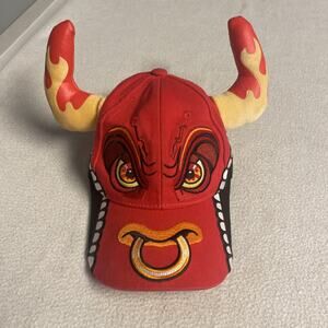 Monster Jam El Toro Loco Hat Youth Kids Red Monster Truck Horns Snapback Cap